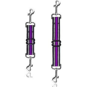 Dog Safety Clip,Prong Collar Safety Clip,2 Pcs Safety Clip for Prong Clip,Dog Collar Safety Clip,Adjustable Reflective Puppy Collar,Safety Backup Clip for Dog Leash (Purple)