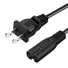 2 Prong Non-Polarization 18 AWG Power Cable Cord Compatible Roomba Integrated Home Base Charging Dock Charger 500, 600, 700, 800, 900 Series 4415878, 861, 870, 880, 980 - UL Listed