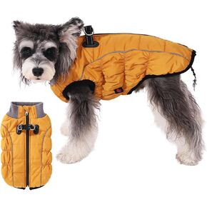 Norbi Dog Coat with Harness, Dog Winter Coat Reflective, Cozy Dog Coats for Small Dogs Solid Dog Jacket Dog Cold Weather Coats