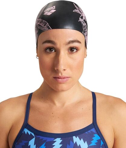 Arena Sirene Molded Silicone Swim Cap for Women Swimming Super Stretchy Durable Bathing Cap for Long Hair Tight Fit, One Size in Saudi Arabia