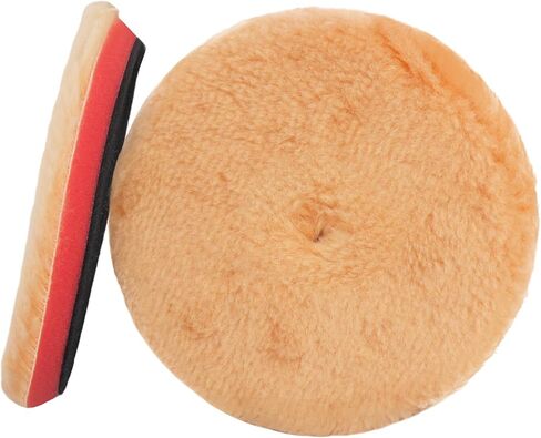 Autolock Wool Polishing Pads, 2pcs 5"(125mm) All Natural Premium 100% Wool Buffing Pad, Wool Cutting Pad with Hook and Loop for Heavy Cut for Car Polisher Car Polishing and Buffing（Purple） in Saudi Arabia