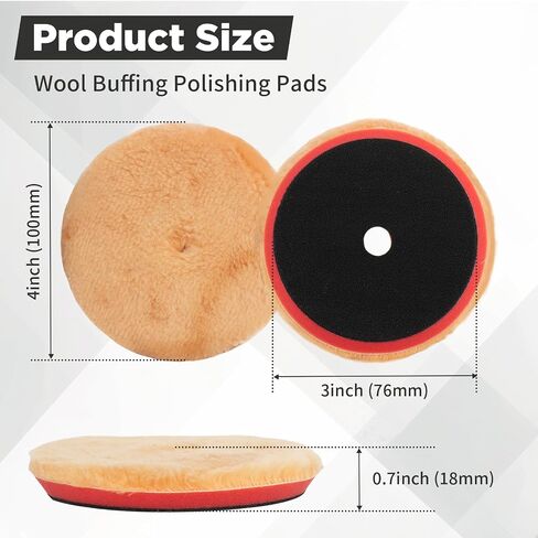 Autolock Wool Polishing Pads, 2pcs 5"(125mm) All Natural Premium 100% Wool Buffing Pad, Wool Cutting Pad with Hook and Loop for Heavy Cut for Car Polisher Car Polishing and Buffing（Purple） in Saudi Arabia
