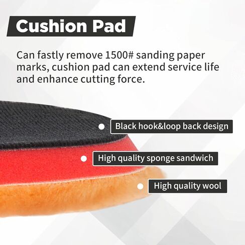 Autolock Wool Polishing Pads, 2pcs 5"(125mm) All Natural Premium 100% Wool Buffing Pad, Wool Cutting Pad with Hook and Loop for Heavy Cut for Car Polisher Car Polishing and Buffing（Purple） in Saudi Arabia