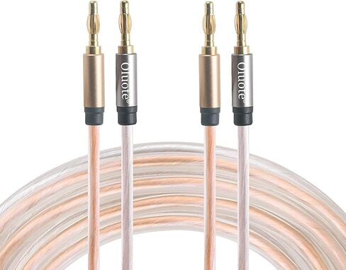 Speaker Banana Cable, Speaker Wire with Dual Gold Plated Plug Tips, Transparent PVC Oxygen-Free Copper Construction (65.6ft) in Saudi Arabia
