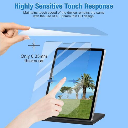 [2+2 Pack] Tempered Glass Screen Protector for iPad Pro 12.9 Inch (2022/2021/2020) with Camera Lens Protector,Anti-Scratch/Anti-Fingerprint/HD Cear/ 9H Hardness for Face ID＆Apple Pencil in Saudi Arabia