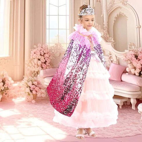 Meland Princess Dress Up for Girls 3-8, 11Pcs Mermaid Cape with Crown, Dress Up Clothes Birthday Gift Toys for Girls Toddlers in Saudi Arabia