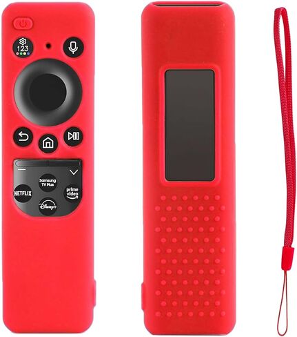 حافظة عن بعد لجهاز Samsung TV Remote 2023 New BN59-01432J BN59-01432A BN59-01432 TM2360E TM2361E غطاء حماية من السيليكون للتلفزيون الذكي بالطاقة الشمسية للتحكم عن بعد مع حبل يتوهج في الظلام - أزرق in Kuwait