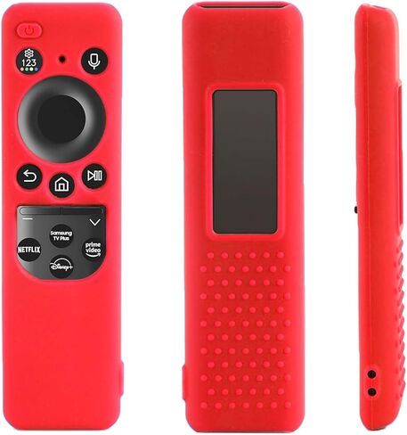 حافظة عن بعد لجهاز Samsung TV Remote 2023 New BN59-01432J BN59-01432A BN59-01432 TM2360E TM2361E غطاء حماية من السيليكون للتلفزيون الذكي بالطاقة الشمسية للتحكم عن بعد مع حبل يتوهج في الظلام - أزرق in Kuwait