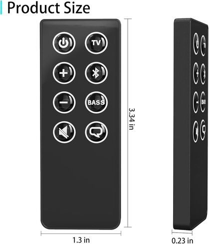 جهاز تحكم عن بعد بديل لشريط الصوت Bose Solo 5 10 15، متوافق مع نظام الصوت التلفزيوني Bose Solo 5 10 15 Series II 410376 418775 431974 845194 740928-1120 838309-1100 مع بطارية CR2025 in Kuwait