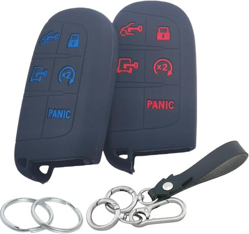 2Pcs 5 Buttons Silicone Smart Key Fob for 2024 2023 2022 Ram ProMaster 1500 2500 3500 Key Fob Cover (Black(a)) in Saudi Arabia