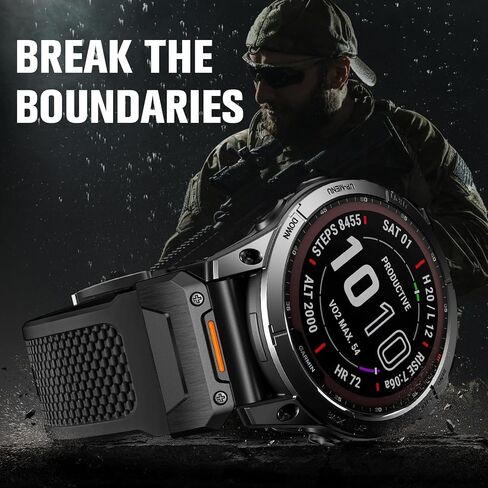 Compatible with Garmin Fenix 7 Band - 22mm Silicone Quick Fit Watch Bands for Fenix 8 47mm/Fenix 5/Fenix 6/6 Pro/Fenix 7 Pro/Forerunner 965/945/Approach S62/S60/Epix 2 Pro 47mm/Quatix 7 in Kuwait
