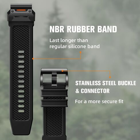 Compatible with Garmin Fenix 7 Band - 22mm Silicone Quick Fit Watch Bands for Fenix 8 47mm/Fenix 5/Fenix 6/6 Pro/Fenix 7 Pro/Forerunner 965/945/Approach S62/S60/Epix 2 Pro 47mm/Quatix 7 in Kuwait