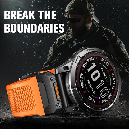 Compatible with Garmin Fenix 7 Band - 22mm Silicone Quick Fit Watch Bands for Fenix 8 47mm/Fenix 5/Fenix 6/6 Pro/Fenix 7 Pro/Forerunner 965/945/Approach S62/S60/Epix 2 Pro 47mm/Quatix 7 in Kuwait