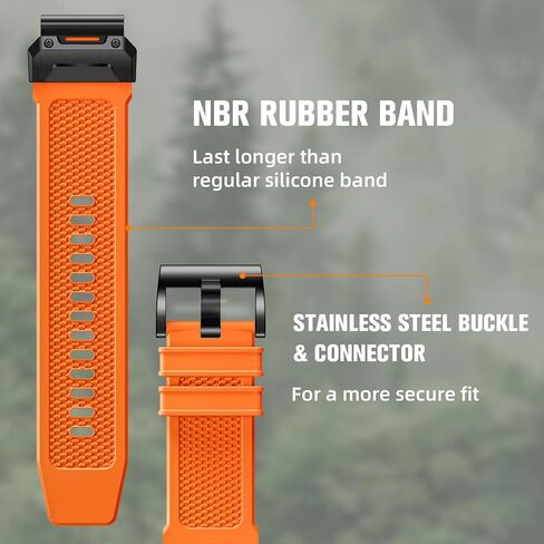 Compatible with Garmin Fenix 7 Band - 22mm Silicone Quick Fit Watch Bands for Fenix 8 47mm/Fenix 5/Fenix 6/6 Pro/Fenix 7 Pro/Forerunner 965/945/Approach S62/S60/Epix 2 Pro 47mm/Quatix 7 in Kuwait