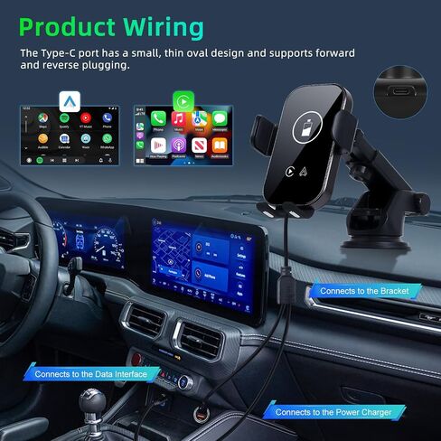 Wireless Carplay Adapter 2024 Upgrade Edition - Wireless Car Charger Android Auto Wireless Adapter for Car - Factory Wired Required - Wireless Control Plug and Play Phone Charger for Car in Saudi Arabia