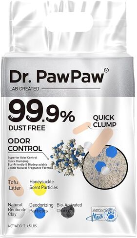 Tofu Cat Litter, Dr. PawPaw Clumping Cat Litter, Natural Tofu Scent 4.5 lb, Dust-Free Keep Kitty Tidy, Superior Odor Control Keep Step Fresh in Saudi Arabia