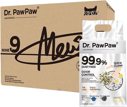 Tofu Cat Litter, Dr. PawPaw Clumping Cat Litter, Natural Tofu Scent 4.5 lb, Dust-Free Keep Kitty Tidy, Superior Odor Control Keep Step Fresh in Saudi Arabia