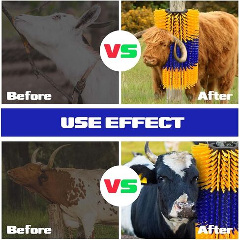 CONLI Livestock Scratching Brush with 4 Screws, Horse Brush with Plastic Bristles for Grooming, Cow Scratcher Goat Scratching Post Relieves Itchy Backs of Horse Sheep Cattle Pig (Green) in Saudi Arabia
