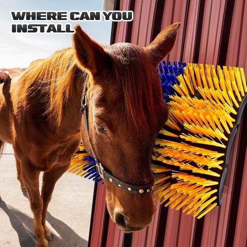 CONLI Livestock Scratching Brush with 4 Screws, Horse Brush with Plastic Bristles for Grooming, Cow Scratcher Goat Scratching Post Relieves Itchy Backs of Horse Sheep Cattle Pig (Green) in Saudi Arabia