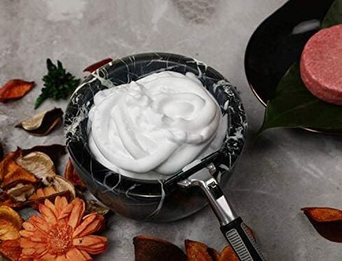 ShayVe Shaving Bowl for Shaving Soap & Cream — Granite Shave Bowl For Shaving Soap & Cream — Exquisite Heat Insulated Wet Shaving Kit Addition (Black) in Kuwait
