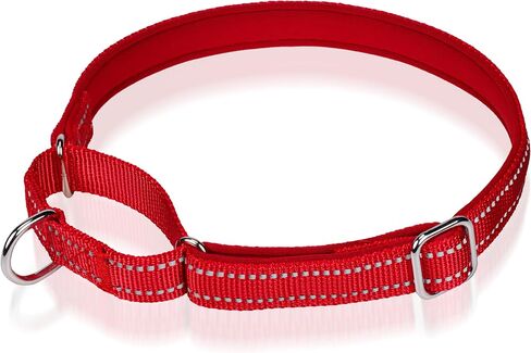 Reflective Martingale Dog Collar, NoBuckle Training Collar For Control & Safety. Service Dog Collar Available In A Vibrant, Colorful Collection, Suitable For Small Medium & Large Dogs Red Large in Saudi Arabia