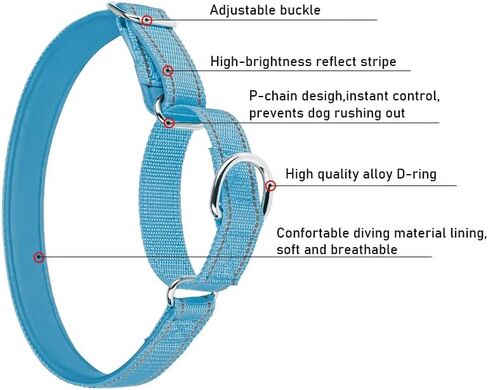 Reflective Martingale Dog Collar, NoBuckle Training Collar For Control & Safety. Service Dog Collar Available In A Vibrant, Colorful Collection, Suitable For Small Medium & Large Dogs Red Large in Saudi Arabia