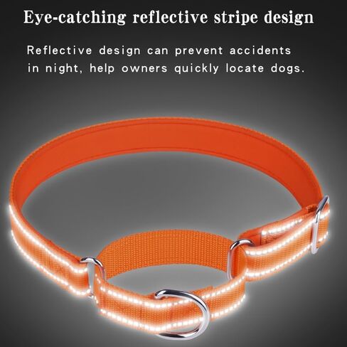 Reflective Martingale Dog Collar, NoBuckle Training Collar For Control & Safety. Service Dog Collar Available In A Vibrant, Colorful Collection, Suitable For Small Medium & Large Dogs Red Large in Saudi Arabia