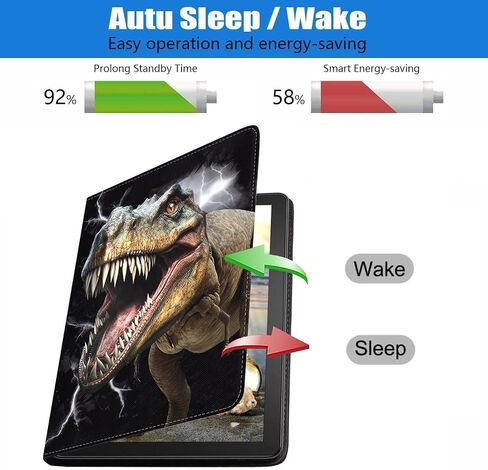 for iPad 10th Generation Case 2022 10.9 Inch, Slim PU Leather Stand Folio Cover with Auto Sleep Wake for iPad 10th Generation 10.9" 2022, Dinosaur in Saudi Arabia