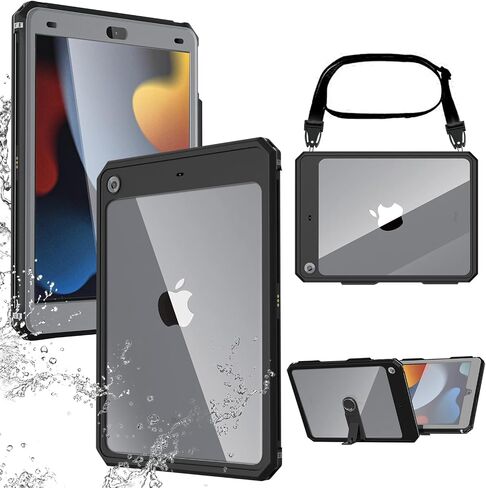 حافظة AICase 10.2 iPad 9th/ 8th/ 7th Generation 2021/2020/ 2019 IP68 مقاومة للماء مع واقي شاشة مدمج بحبل، حافظة متينة مقاومة للماء ومضادة للصدمات لجهاز Apple ipad 10.2 iPad 9th، 8th & 7th Gen in Saudi Arabia