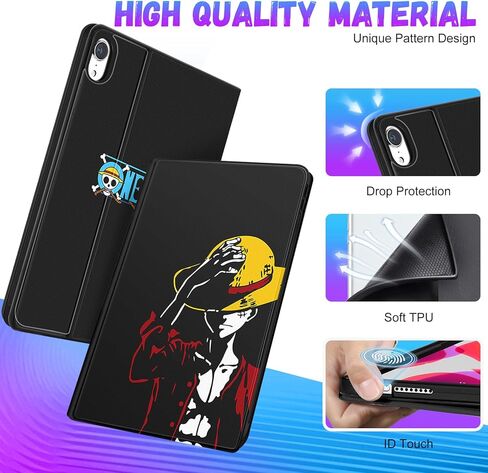 حافظة عصرية لجهاز iPad Mini 7 / حافظة iPad Mini 6 مقاس 8.3 بوصة 2021 للأطفال والبنات والأولاد والبنات والنساء فوليو الذكية اللطيفة ذات الطابع الكرتوني بتصميم Kawaii غطاء جمالي رائع لجهاز iPad Mini 6th، قبعة in Kuwait