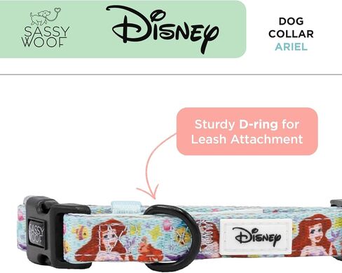 Dog Adjustable Harness - Disney Princess Little Mermaid Ariel - S, Breathable Mesh, No Pull Design with Two D-Rings, Perfect for Small Dogs and Puppies - Officially Licensed in Saudi Arabia