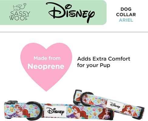 Dog Adjustable Harness - Disney Princess Little Mermaid Ariel - S, Breathable Mesh, No Pull Design with Two D-Rings, Perfect for Small Dogs and Puppies - Officially Licensed in Saudi Arabia