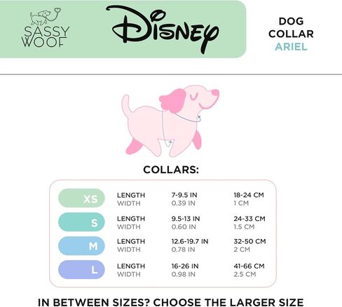 Dog Adjustable Harness - Disney Princess Little Mermaid Ariel - S, Breathable Mesh, No Pull Design with Two D-Rings, Perfect for Small Dogs and Puppies - Officially Licensed in Saudi Arabia