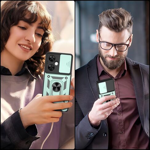 ATUMP for OnePlus Nord N20 5G Case with HD Screen Protector, Heavy Duty Shockproof Protective Case with Metal Kickstand [Military Grade] Protective Case for OnePlus Nord N20 5G, Black in Kuwait