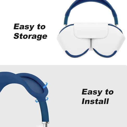 حافظة سيليكون لجهاز AirPod Max (2024/2020)، حافظة وسادة الأذن / غطاء أكواب الأذن / غطاء عصابة الرأس، جلد مضاد للخدش، ملحقات غطاء حماية فائق لجهاز Apple AirPods Max (USB-C) (أسود) in Saudi Arabia