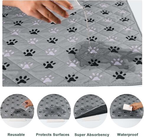 JERIA 2 Pack 36"x 41" Waterproof Non Slip Wee Wee pad，Reusable Washable Pee Pads for Dogs，Absorbent and Leakproof Training Mats for Potty, Bed, Sofa, Potty Training in Saudi Arabia