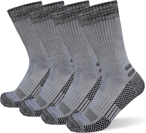 Men's Crew Work Boot Socks Thick Cushioned Moisture Wicking Hiking Socks 4 Pairs in Saudi Arabia