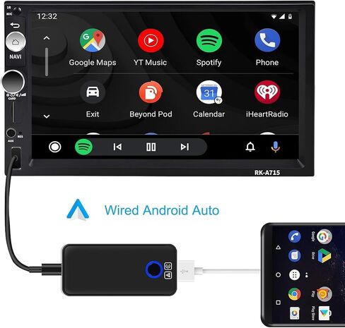 Wireless Android Auto CarPlay Adapter for Factory Wired CarPlay Cars Plug & Play for Phones Converts Wired to Wireless 5.8GHz WiFi Bluetooth Auto Fit for Cars from 2015 & for Apple iPhone iOS 10+ in Saudi Arabia