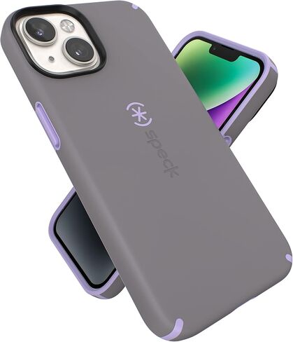 حافظة Speck iPhone 14 وiPhone13 - حماية من السقوط، مقاومة للخدش، مصممة لحافظة هاتف MagSafe مع طلاء ناعم الملمس - موديل 6.1 بوصة، حافظة مزدوجة الطبقات - مرجاني حلو/مرجاني فاتح CandyShell Pro، عدد 1 in Saudi Arabia