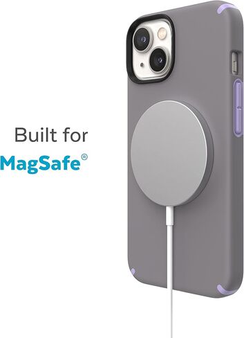 حافظة Speck iPhone 14 وiPhone13 - حماية من السقوط، مقاومة للخدش، مصممة لحافظة هاتف MagSafe مع طلاء ناعم الملمس - موديل 6.1 بوصة، حافظة مزدوجة الطبقات - مرجاني حلو/مرجاني فاتح CandyShell Pro، عدد 1 in Saudi Arabia