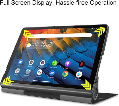 Case for Yoga Smart Tab YT-X705F, Ratesell Lightweight Fold Stand Microfiber Lining Case Cover for Lenovo Yoga Smart Tab 10.1 Inches Black in Saudi Arabia