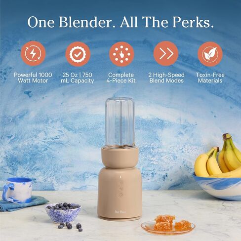 Our Place Splendor Blender - 1000W High-Power | Ultra-Sharp Blades | 2 Blending Modes | Includes 25 oz Personal Cup and Drinking Lid Set | Smoothies, Shakes & More | Char in Saudi Arabia