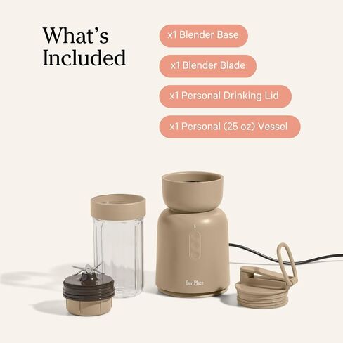 Our Place Splendor Blender - 1000W High-Power | Ultra-Sharp Blades | 2 Blending Modes | Includes 25 oz Personal Cup and Drinking Lid Set | Smoothies, Shakes & More | Char in Saudi Arabia