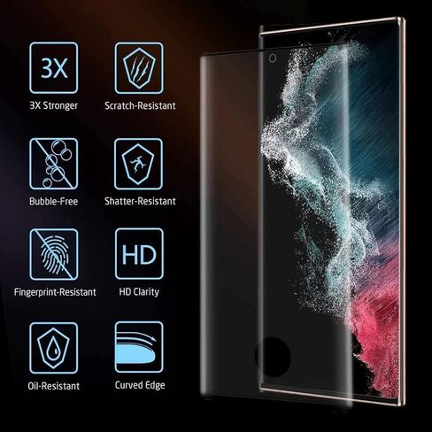 واقي شاشة Galaxy S22 Plus، 3 عبوات واقي شاشة من الزجاج المقسى لهاتف Galaxy S22 Plus 【عبوة 3+1 】عبوة واحدة من واقي عدسة الكاميرا، واقي شاشة زجاجي مقوى بدرجة 9H لهاتف Samsung Galaxy S22 Plus in Kuwait