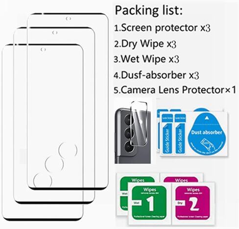 واقي شاشة Galaxy S22 Plus، 3 عبوات واقي شاشة من الزجاج المقسى لهاتف Galaxy S22 Plus 【عبوة 3+1 】عبوة واحدة من واقي عدسة الكاميرا، واقي شاشة زجاجي مقوى بدرجة 9H لهاتف Samsung Galaxy S22 Plus in Kuwait
