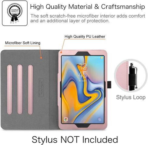 Fintie Case for Samsung Galaxy Tab A 8.0 2018 Model SM-T387, Multi-Angle Viewing Stand Cover with Pocket, Rose Gold in Saudi Arabia