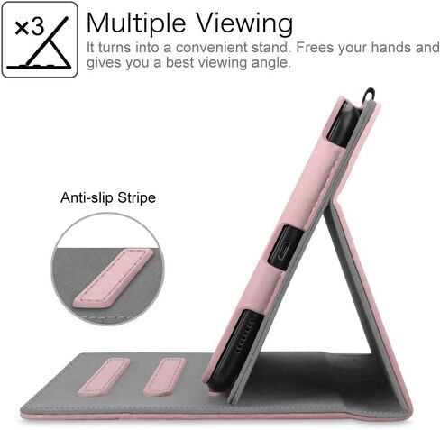 Fintie Case for Samsung Galaxy Tab A 8.0 2018 Model SM-T387, Multi-Angle Viewing Stand Cover with Pocket, Rose Gold in Saudi Arabia