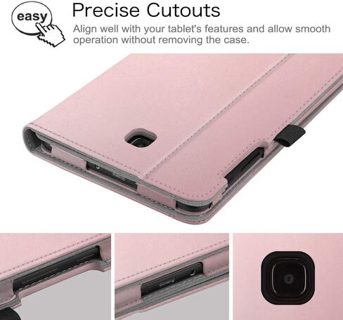 Fintie Case for Samsung Galaxy Tab A 8.0 2018 Model SM-T387, Multi-Angle Viewing Stand Cover with Pocket, Rose Gold in Saudi Arabia