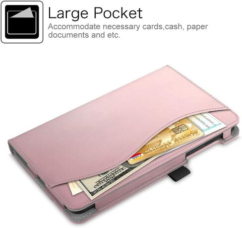 Fintie Case for Samsung Galaxy Tab A 8.0 2018 Model SM-T387, Multi-Angle Viewing Stand Cover with Pocket, Rose Gold in Saudi Arabia
