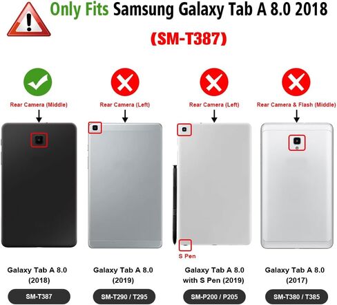 Fintie Case for Samsung Galaxy Tab A 8.0 2018 Model SM-T387, Multi-Angle Viewing Stand Cover with Pocket, Rose Gold in Saudi Arabia